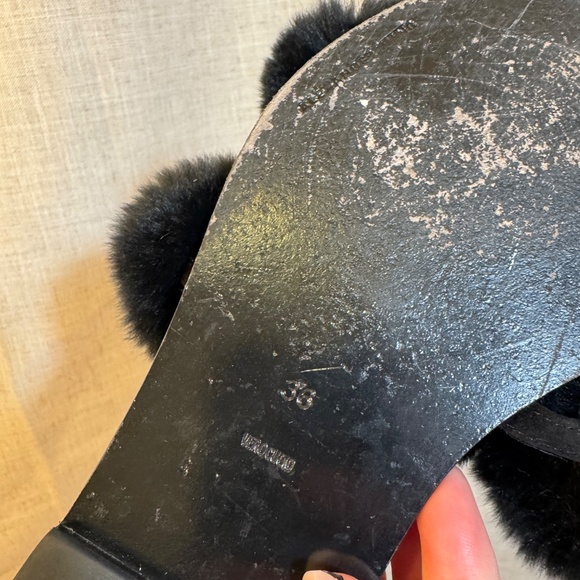 Alexander Wang Black Pom-Pom Slide Sandals – Size 36 (Women’s US 6) - Picture 3 of 6